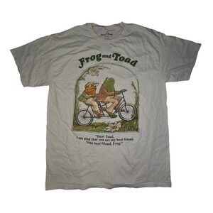 Arnold Lobel Frog And Toad Best Friends Riding Bike Graphic T-Shirt Size Large